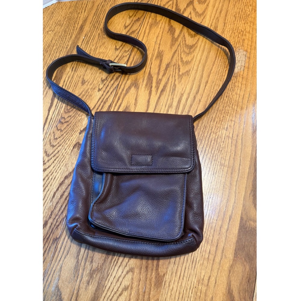 Coletta Dark Brown Genuine Leather Crossbody Bag Flap Messenger Small Purse